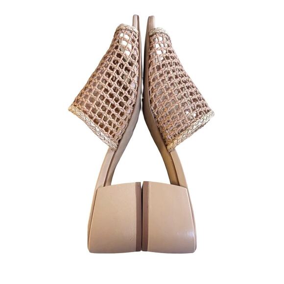 REVOLVE RAY CROCHET WOVEN BEIGE NUDE MULES SANDALS SZ. 8 - Picture 7 of 8
